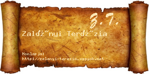 Zalányi Terézia névjegykártya